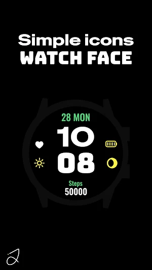 Simple Icons Watch Face Screenshot 0