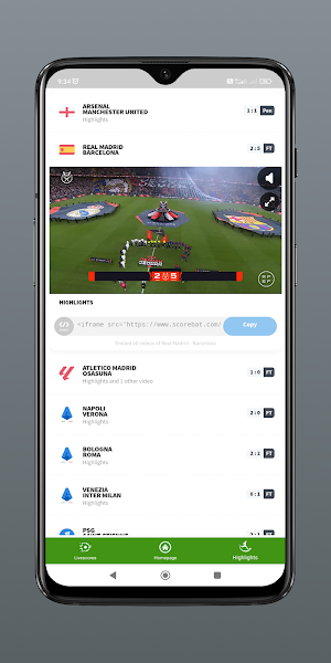 Soccer Live Score Screenshot 2