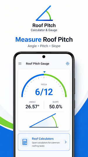 Roof Pitch Calculator & Gauge Screenshot 0