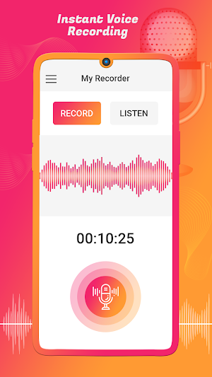 Audio recording with voice mem Screenshot 1