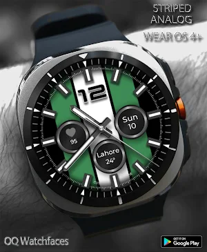 Striped Analog WF Wear OS 4+ Screenshot 1