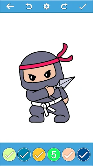 Ninja Art Color By Number Book Screenshot 0
