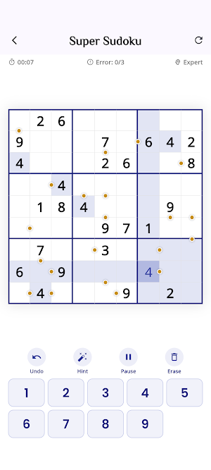 Super Sudoku:Logic Brain Game Screenshot 1