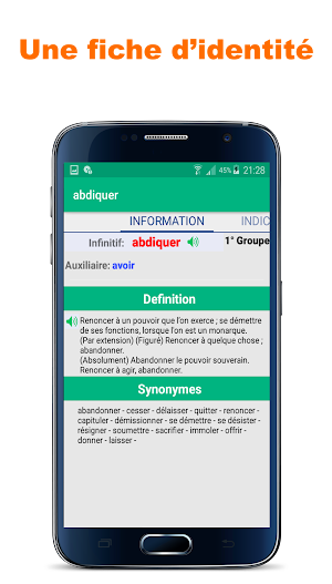 Verbes Français (conjugaison sans internet) Screenshot 2