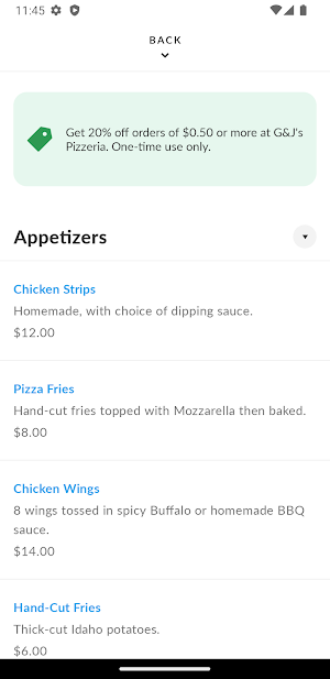 G&J's Pizzeria Screenshot 2