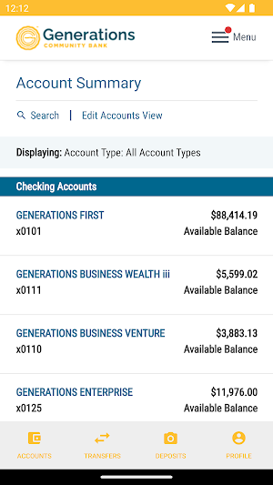 GenerationsCommunityBankMobile Screenshot 2