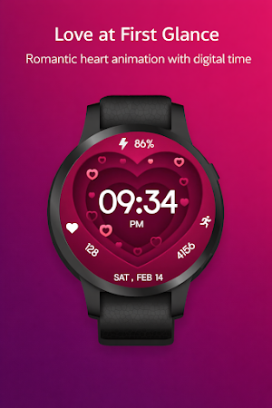 Valentine Heart Animated Watch Screenshot 0