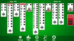Spider solitaire classic : free offline card game Screenshot 1