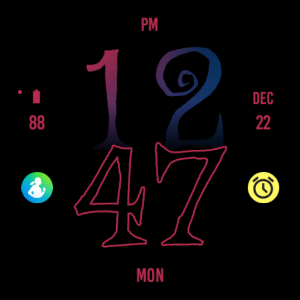 Secret Blue Red Watch Face Screenshot 3