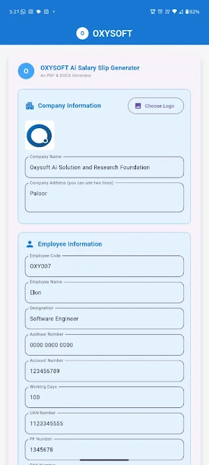 Oxy PaySlipGenerator Screenshot 3