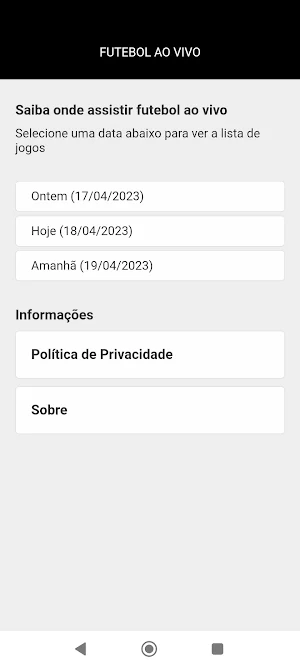 Futebol ao vivo Screenshot 2