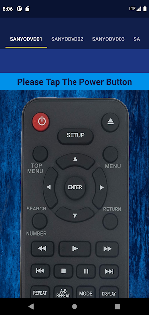 Sanyo DVD Remote Screenshot 1