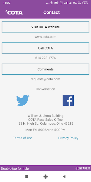 COTA Connector Screenshot 2