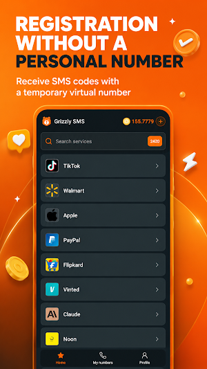 Grizzly SMS: Virtual Numbers Screenshot 0