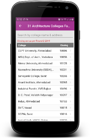 Architecture B.Arch Admission Screenshot 2