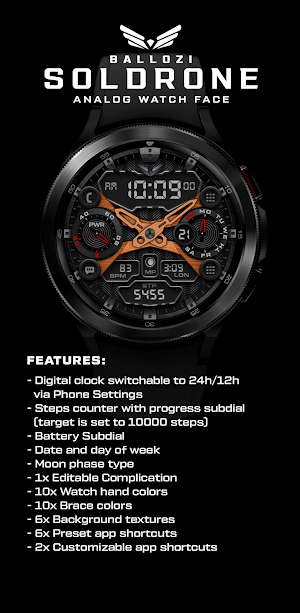 BALLOZI Soldrone Watch Face Screenshot 2