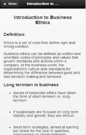 Business Ethics Screenshot 1