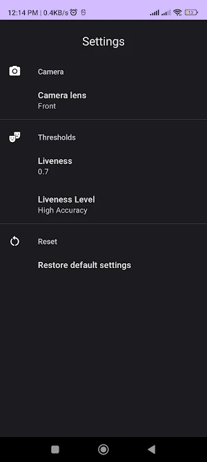 Liveness detection Screenshot 1