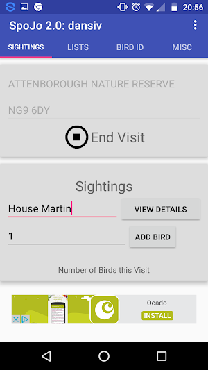 UK Bird Sighting Recording and Screenshot 2