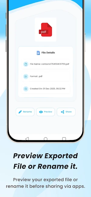 Contacts to Excel, PDF, CSV Screenshot 3