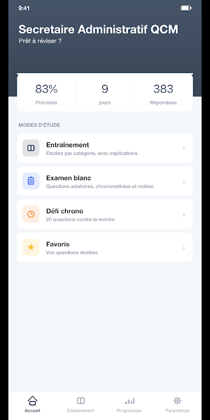 Secretaire Administratif QCM Screenshot 0