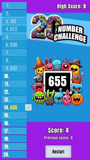 20 Number Challenge Game Screenshot 1