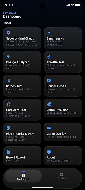 DeviceLab: Device Info Test Screenshot 1