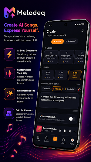 Melodeq - AI Music Creator Screenshot 1