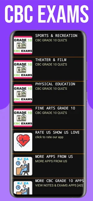 Grade 10 CBC / CBE Exams Screenshot 1