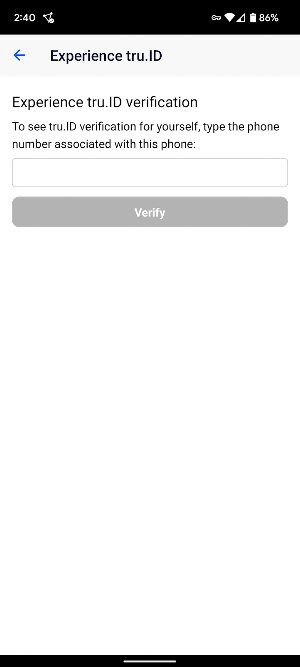 tru.ID developer console Screenshot 2