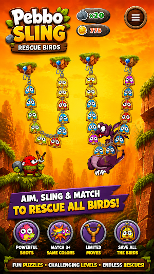 Pebbo Sling: Rescue Birds Screenshot 2