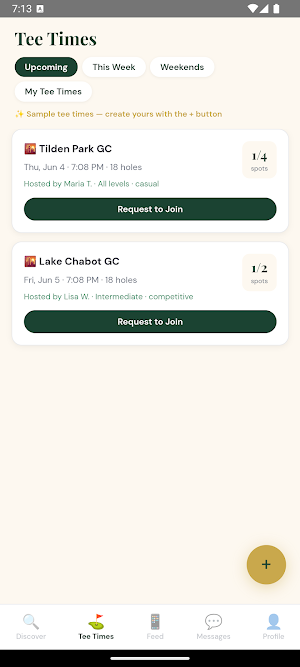GolfHer-AI Find Golf Partners Screenshot 2