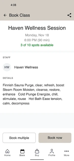 Haven Wellness AU Screenshot 2