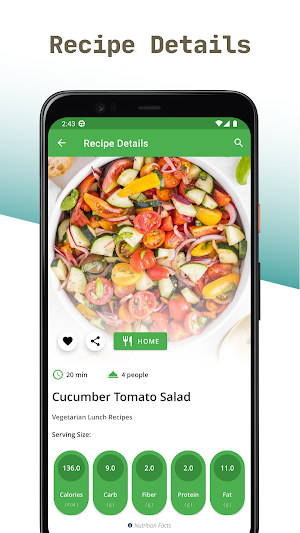 Vegetarian Lunch Recipes App Screenshot 2
