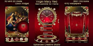 Virgin Mary Red 3D Next Launcher theme Screenshot 1