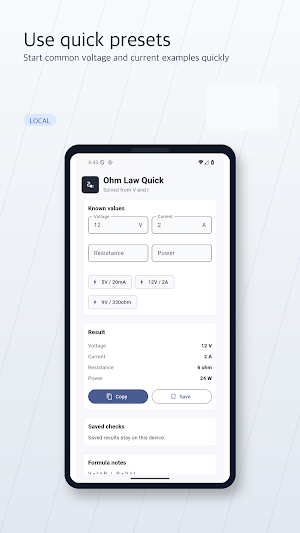 Ohm Law Quick Screenshot 2