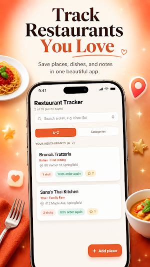 Restaurant Tracker: Food Log Screenshot 0