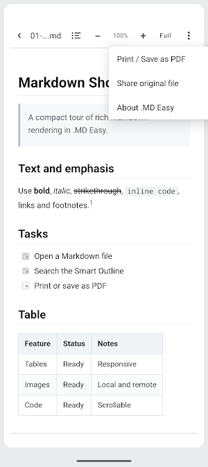 .MD Easy - Markdown reader. Screenshot 3