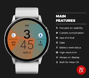 Blue Orange Fit Watch Face Screenshot 1
