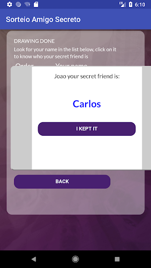 Secret santa generator at time Screenshot 2