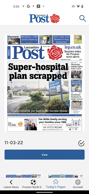 Lancashire Evening Post Paper Screenshot 1