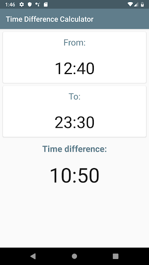 Time Difference Calculator Screenshot 1