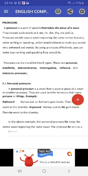 English: form 1 - 4  notes. Screenshot 1