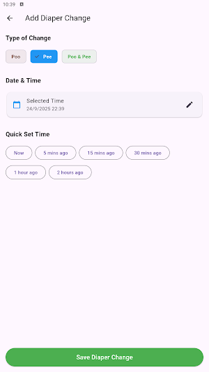 Diaper Change Tracker Screenshot 1