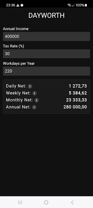 Daily Rate Calculator Screenshot 0