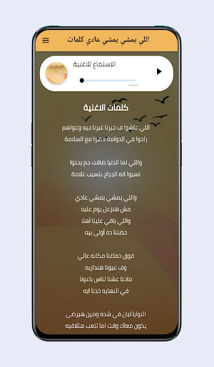 اللي يمشي يمشي عادي كلمات Screenshot 2