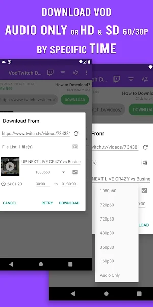 Download Video for Twitch - VOD & Clips Downloader Screenshot 1