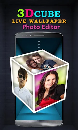 3D Cube Live Wallpaper Photo Editor Screenshot 0