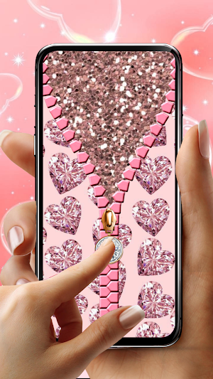 Rose Heart Zipper Lock Screenshot 2