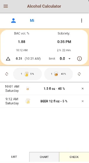 Alcohol Calculator - sobriety Screenshot 0